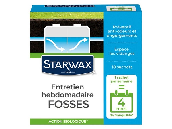 Entretien hebdomadaire pour fosses 4 mois, STARWAX, 0.45 kg