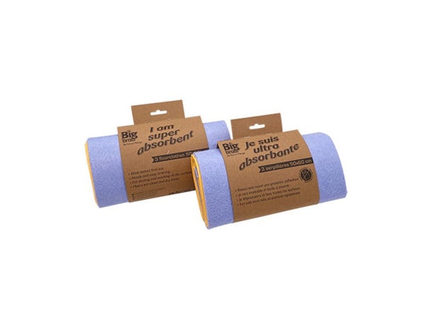 Lot de 3 serpillières non tissés 60 x 60 cm