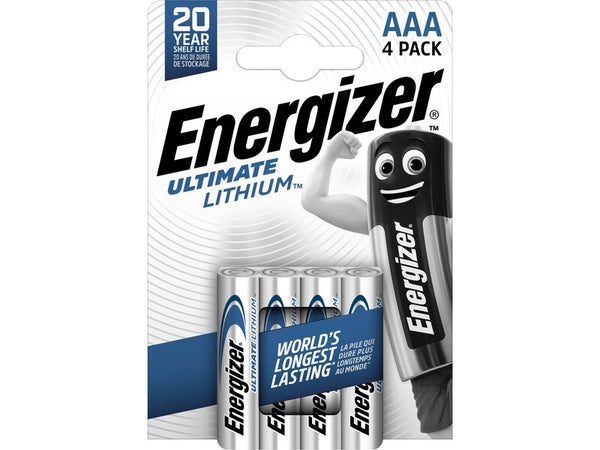Lot De 4 Piles Lithium Lr03 Aaa 1.5 V, 1.5 V, Energizer