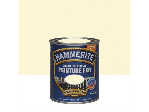 Peinture Fer Extérieur Direct Sur Rouille Hammerite Blanc Martelé 0.75 L