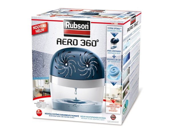 Lot de 4 recharges tablette pour absorbeur d'humidité, RUBSON Aéro 360°, 20  m²