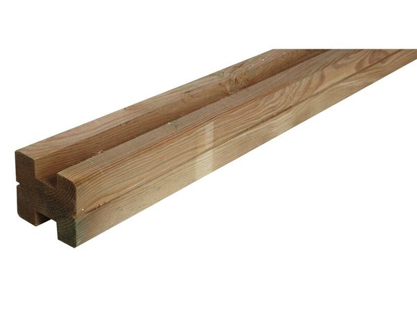 Poteau bois en h Diego naturel, L. 7 x P. 7 x H. 220 cm