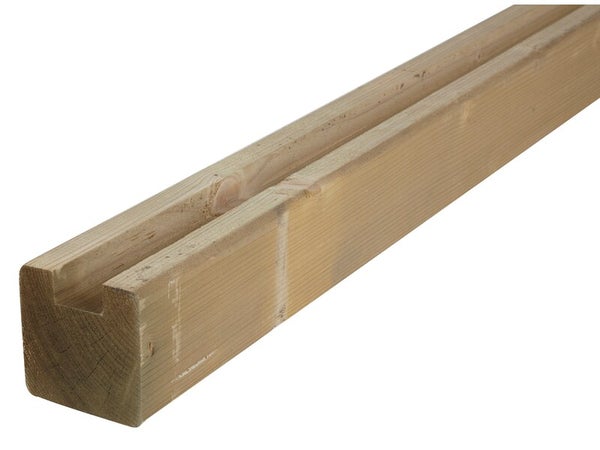 Poteau bois en u Diego naturel, L. 7 x P. 7 x H. 220 cm