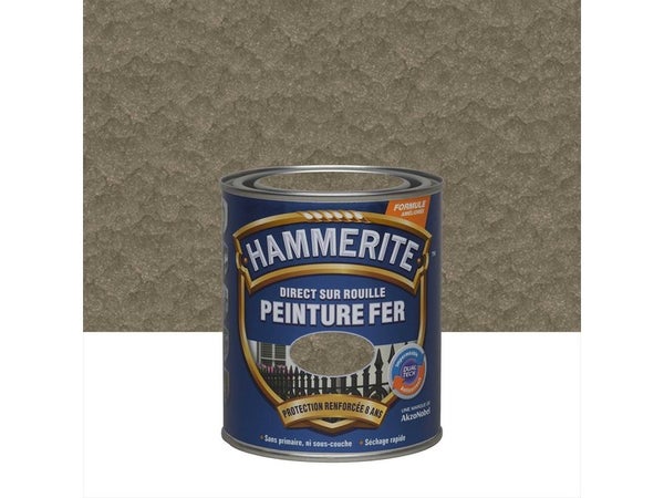 Peinture Fer Extérieur Direct Sur Rouille Hammerite Bronze Martelé 0.75 L