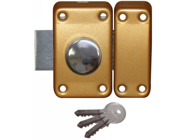 Verrou bouton / cylindre City à 5 goupilles, STANDERS, L.45 mm bronze