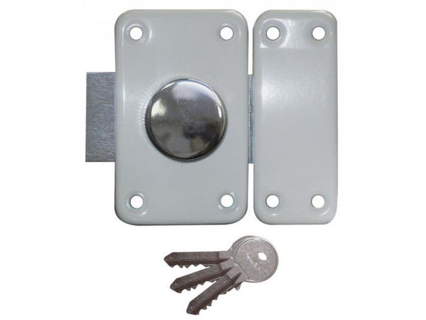 Verrou bouton / cylindre City à 5 goupilles, STANDERS, L.45 mm blanc