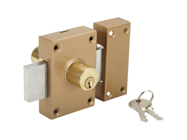 Verrou double cylindre à 5 goupilles + 2 clés, L. 40 mm diam. 23 mm (cylindre)