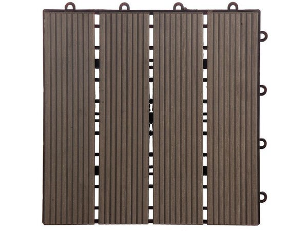 Lot de 4 dalles clipsables composite SNAP&.GO, gris, 30 x 30 cm Ep.23 mm