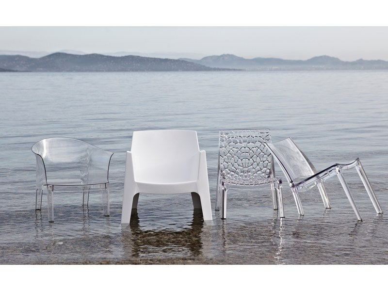 Chaise de jardin Ocean en corde souple et coussin gris