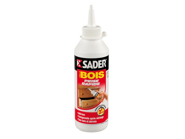 Colle à bois rapide spécial matériaux, SADER, 250 g