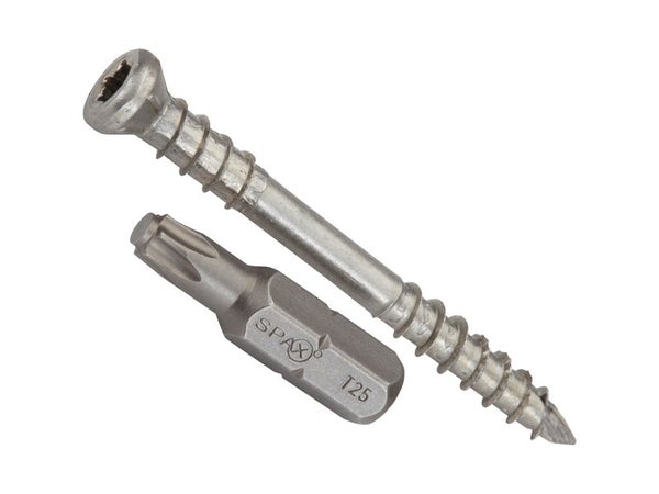Lot de 230 vis en inox à tête cylindrique Torx, SPAX, diam. 5 x L.50 mm