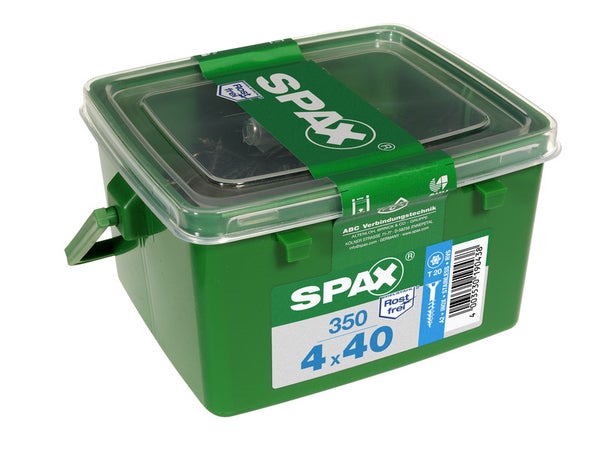 Lot De 350 Vis Inox Tête Fraisée Torx Spax, Diam.4 Mm X L.40 Mm