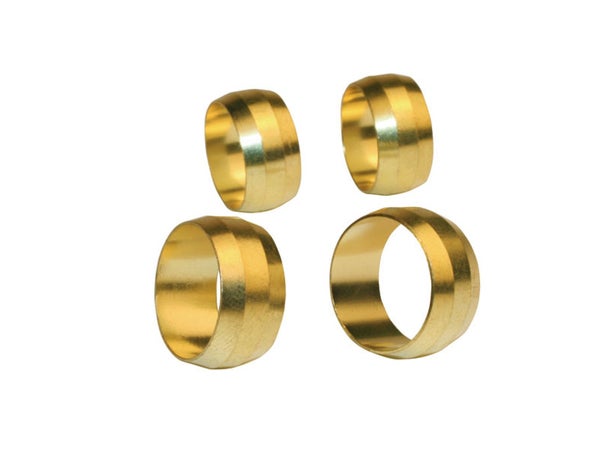 Lot De 4 Bagues De Sérrage Biconique Laiton D.16 Pour Tube En Cuivre