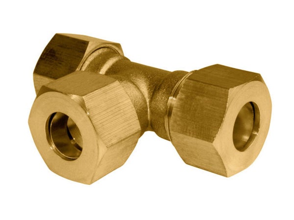 Raccord Té Égal Biconique Laiton D.10 Pour Tube En Cuivre
