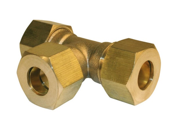 Raccord Té Égal Biconique Laiton D.14 Pour Tube En Cuivre