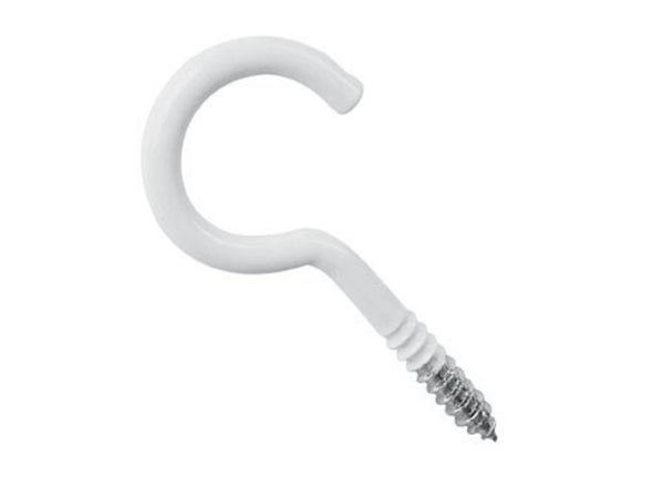 Lot De 20 Crochets À Visser Acier Epoxy Blanc, Diam.2.5 X L.10 Mm, Standers