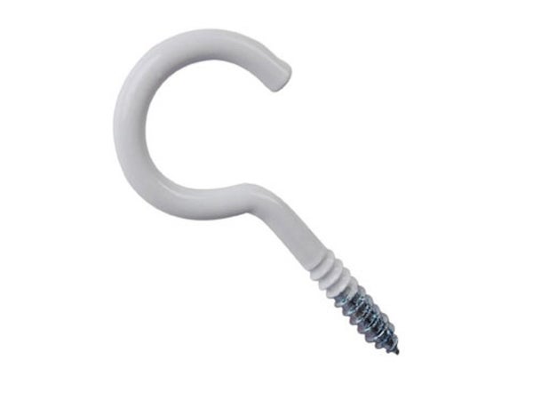 Lot De 15 Crochets À Visser Acier Epoxy Blanc, Diam.3 X L.16 Mm, Standers