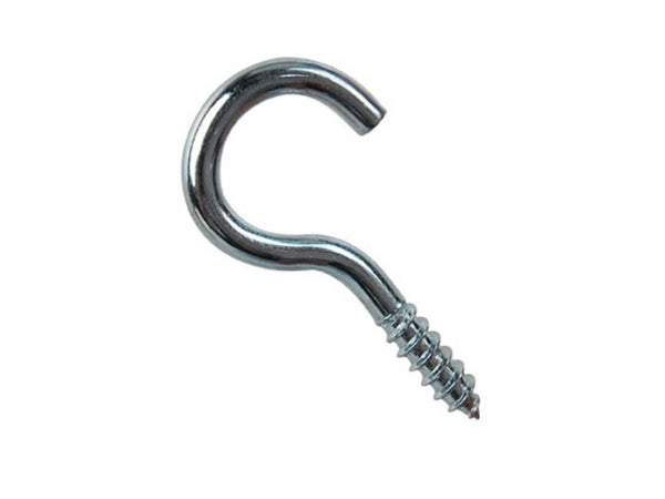 Lot de 6 crochets à visser en acier zingué, STANDERS, diam.4 x L.30 mm
