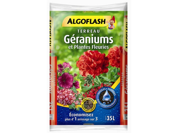 Terreau Pour Géranium Rétenteur D'Eau Algoflash, Sac De 16.7 Kg