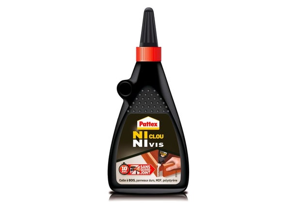 Colle à bois liquide Ni clou ni vis, PATTEX, 200 gr