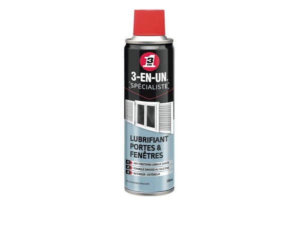 Lubrifiant Porte Et Fenêtre En Aérosol, 250 Ml 3-En-Un Technique