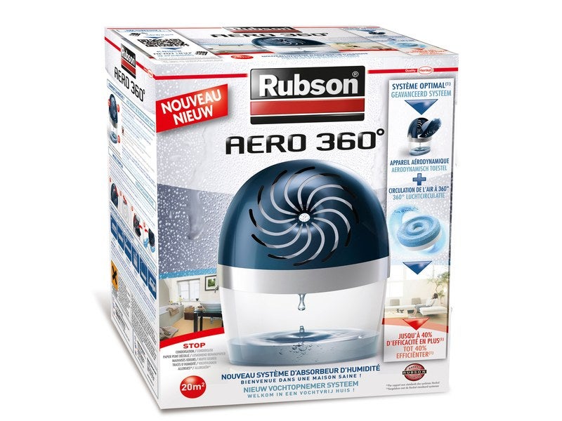 Absorbeur d'humidité avec une recharge RUBSON Aéro 360°, 20 m²,  deshumidificateur d air rubson 
