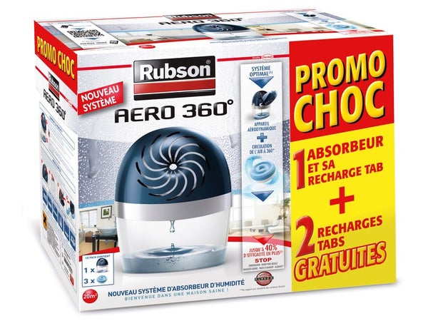 RUBSON Boîte de 4 recharges Aero 360 degré pour absorbeur lutte