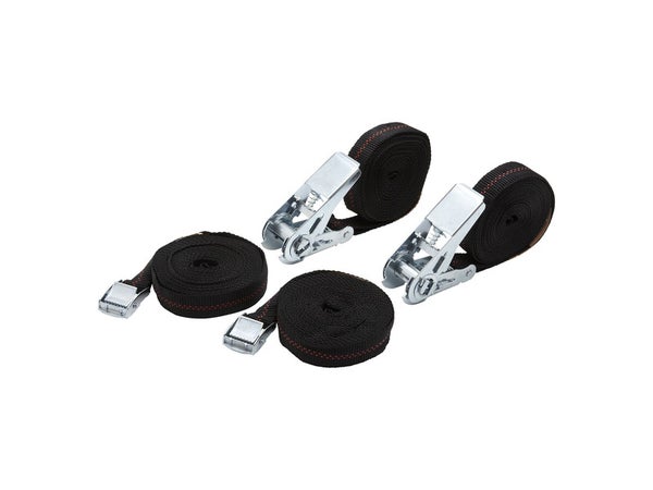 Lot De 2 Sangles À Cliquet 25Mmx5M Et 2 Sangles À Boucle 25Mmx2.5M