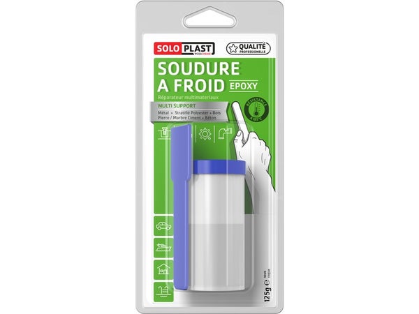 Résine Gris Soudure À Froid Epoxy Soloplast, 125 G