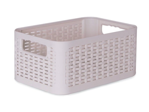 Panier H.13 x l.19 x P.19 cm, ivoire