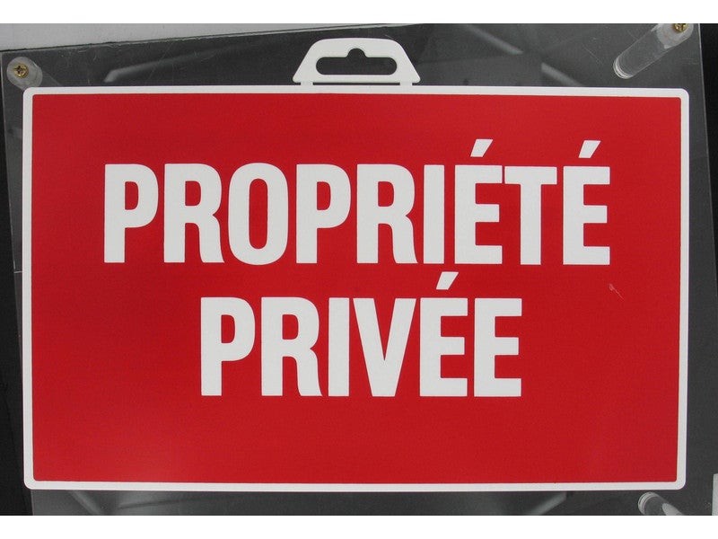 Plaque propriété privée NOVAP L.33 x H.20 cm