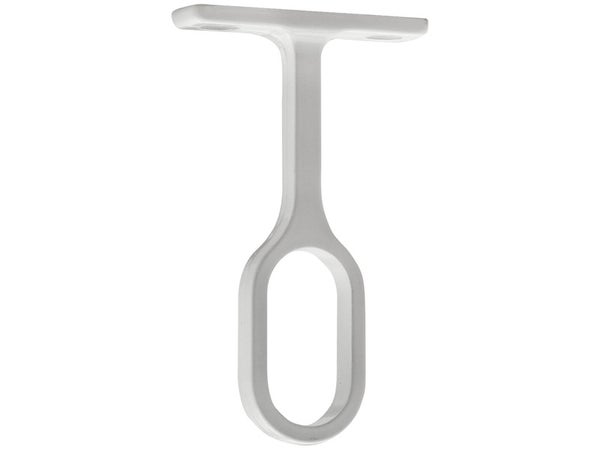 Lot de 2 supports milieu de penderie, Diam. 30x15 mm, oval, acier blanc