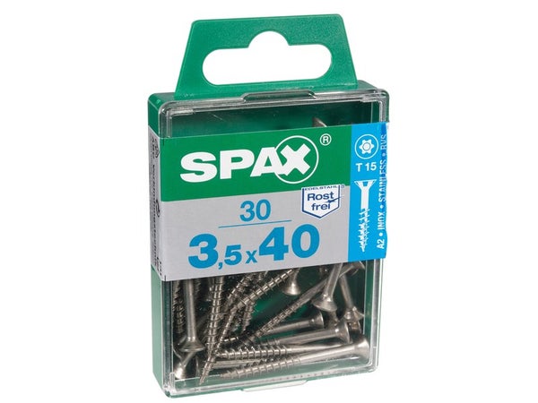 Lot De 30 Vis En Acier Inoxydable, Empreinte Torx, 3.5X40 Mm