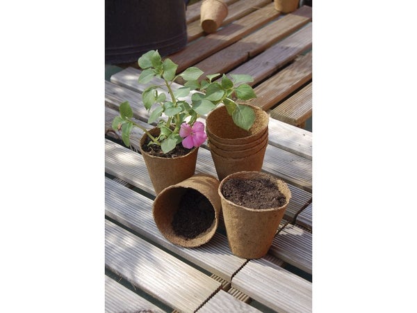 24 Pots Ronds Fibre De Bois Et Tourbe Nortene