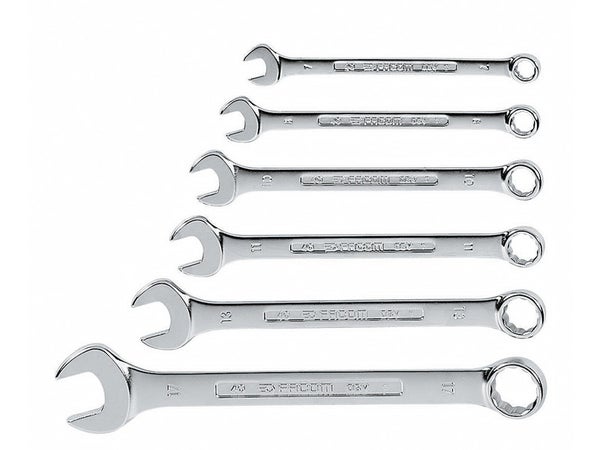 Lot de 6 clés mixtes en acier forgé FACOM PG 40