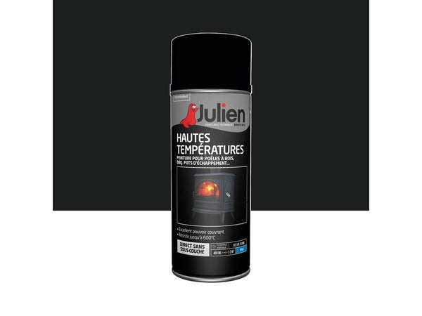Bombe de peinture Hautes températures JULIEN noir mat 400 ml