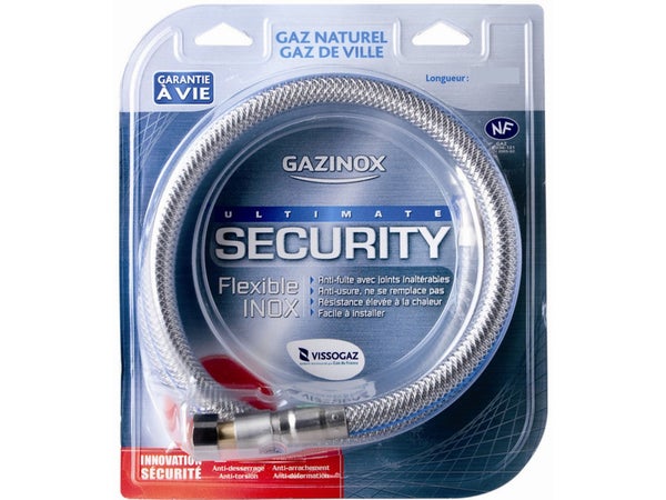 Flexible inox gaz bouteille butane propane 1,5m NF à vie GAZ PROP