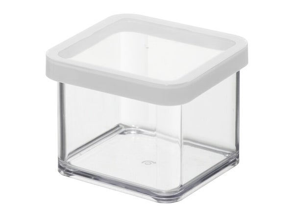 Boîte ROTHO plastique, l.10 x P.10 x H.7.2 cm, 0.5 l,  transparent / blanc