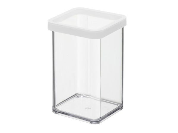Boîte ROTHO plastique, l.10 x P.10 x H.14.2 cm, 1 l,  transparent / blanc