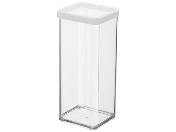 Boîte ROTHO plastique, l.10 x P.10 x H.21.4 cm, 1.5 l,  transparent / blanc