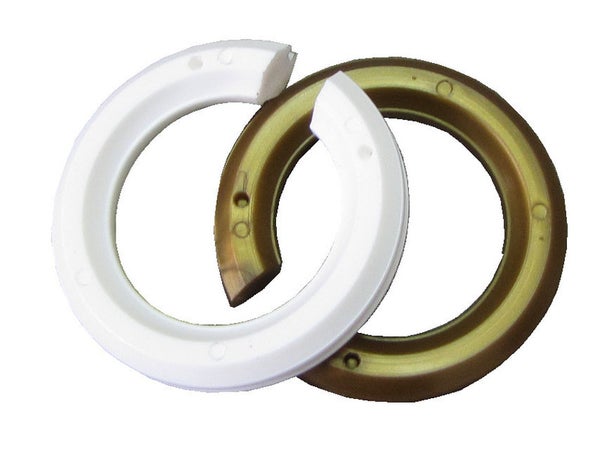 Lot De 2 Bagues Abat-Jour B22 / E14 Tibelec, Plastique, Or Et Blanc