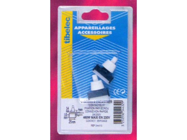Poussoir À Encastrer Tibelec, Plastique, Blanc