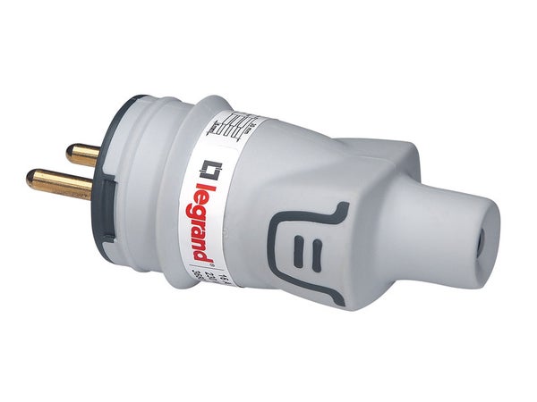 Fiche électrique mâle 2 pôles + terre, 16 A, LEGRAND