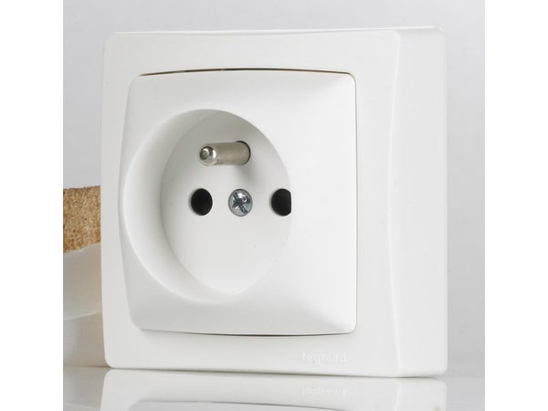 Prise Avec Terre Saillie Asl, Legrand, Blanc