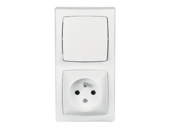 Interrupteur Et Prise Avec Terre Saillie Complet, Legrand Asl, Blanc
