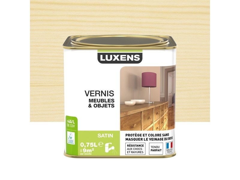 Vernis pour bois extérieur LUXENS Haute protection incolore satiné 0.75 l, Leroy Merlin