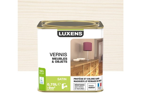 Vernis Meuble Et Objet  Luxens, Blanc Satiné, 0.75L
