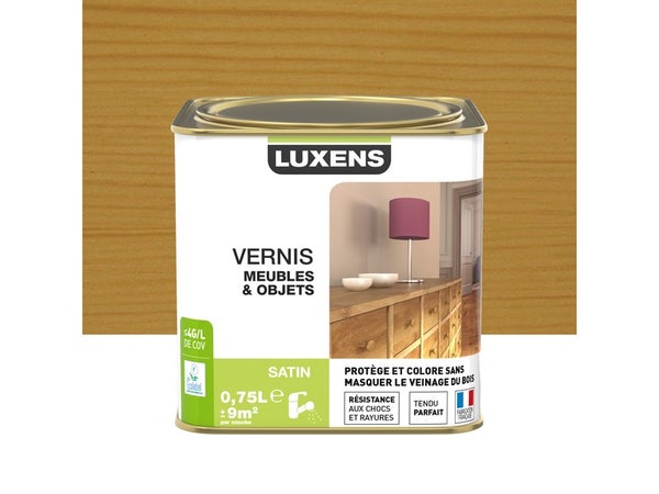 Vernis Meuble Et Objets Vernis Meubles Et Objets Luxens, Chêne Doré Satiné, 0.75