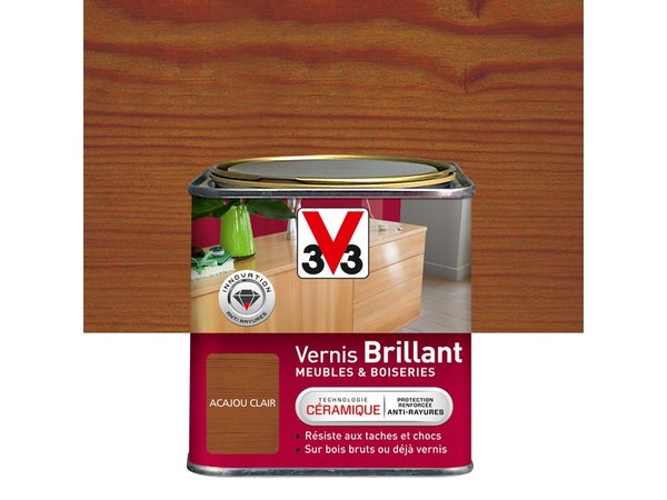 Vernis Meuble Et Objet V33, Acajour Clair Brillant, 0.75L