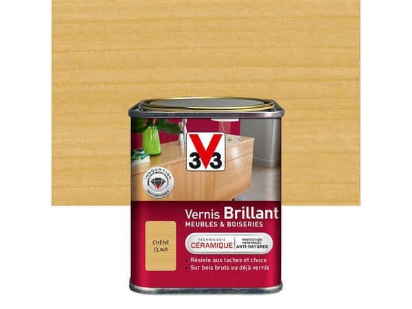 Vernis Meuble Et Objet V33, Chêne Clair Brillant, 0.25L